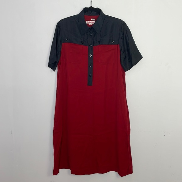 See by Chloe silk blend colorblock midi dress - Picture 3 of 8